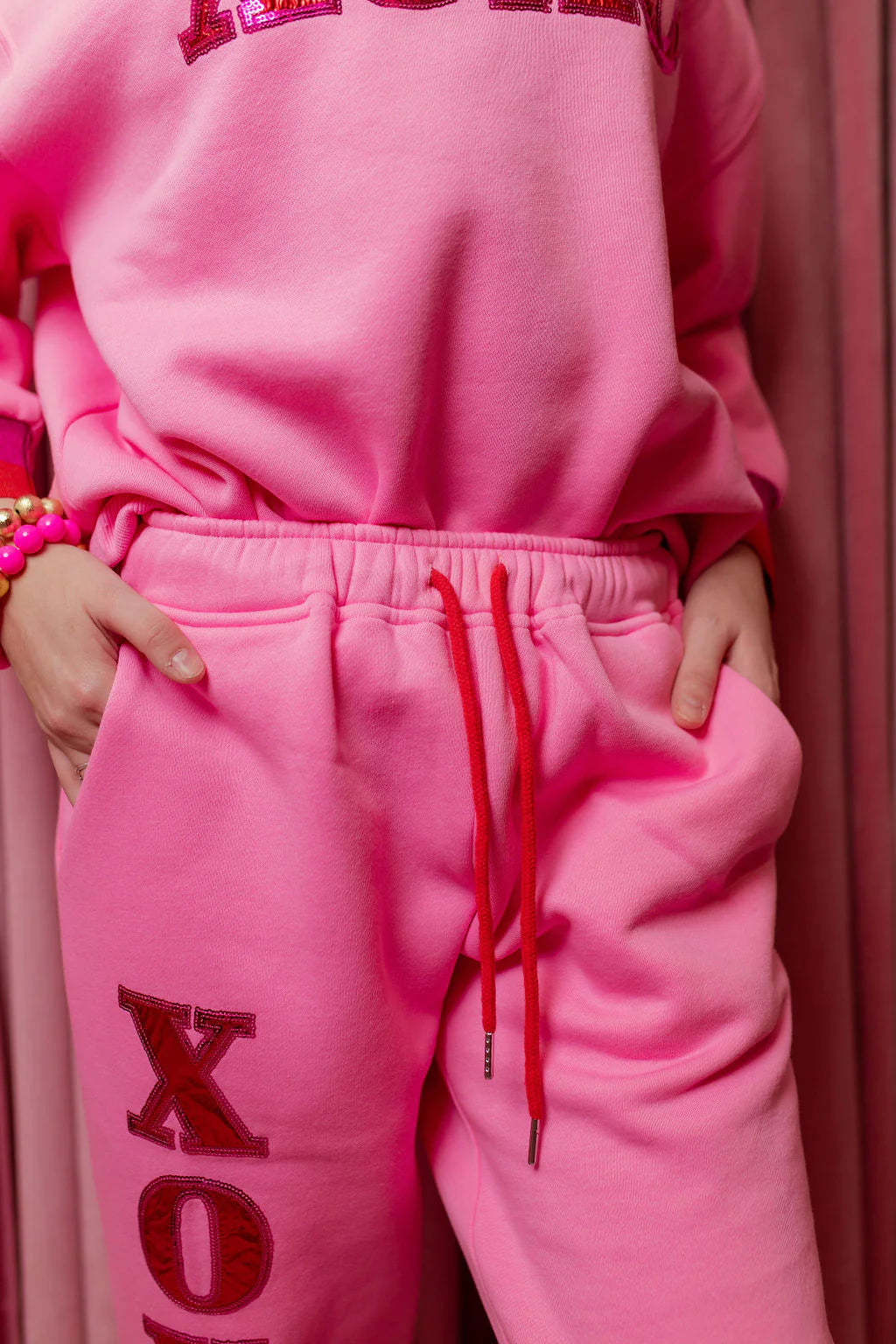 BC- Pink XOXO Fleece-Lined Sweatpants