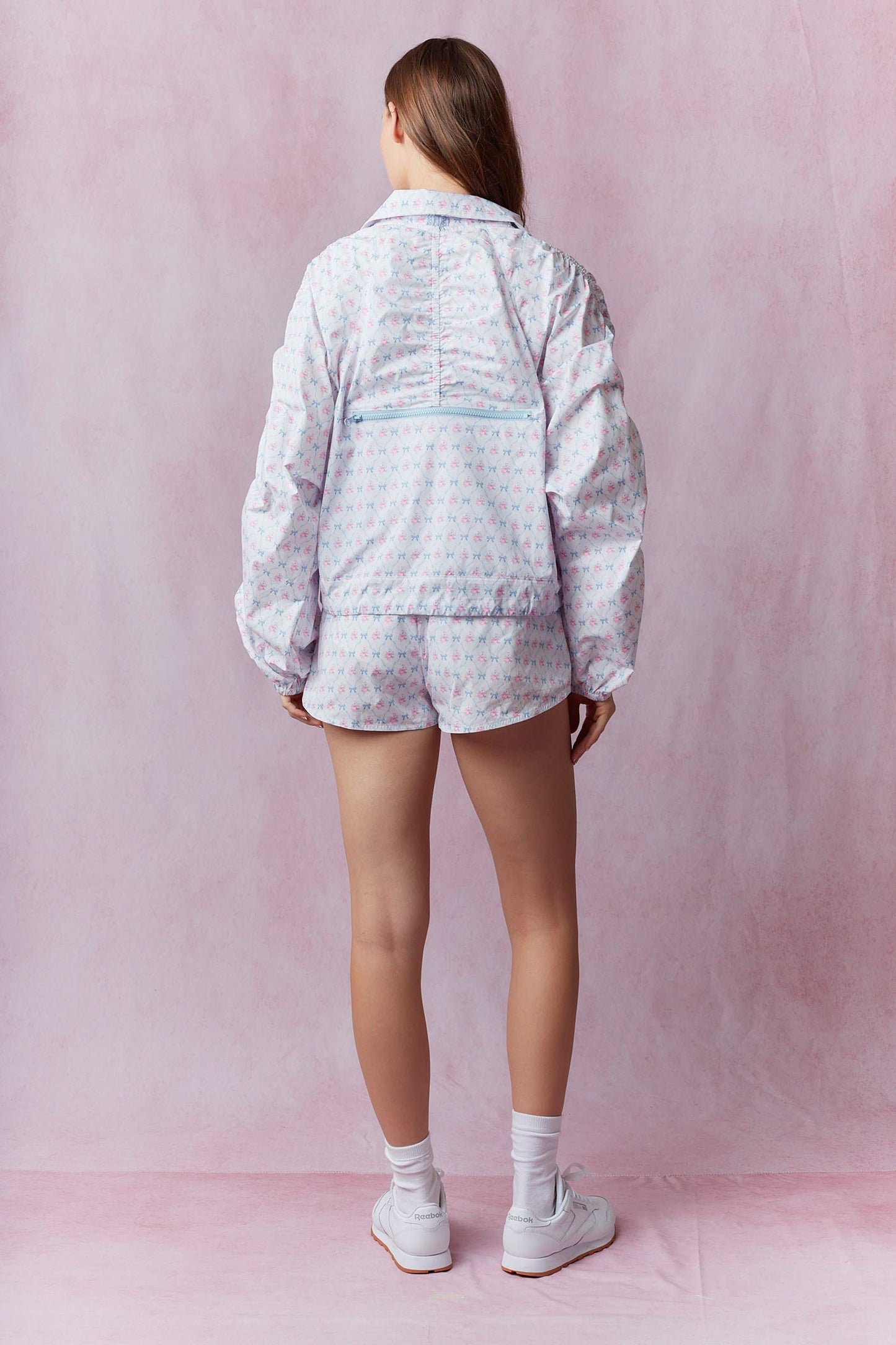 Bow and Floral Windbreaker Jacket