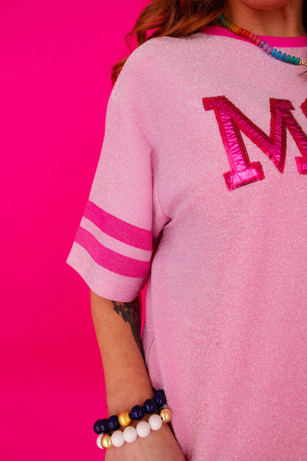 BC- Mom Pink Sparkle Tee
