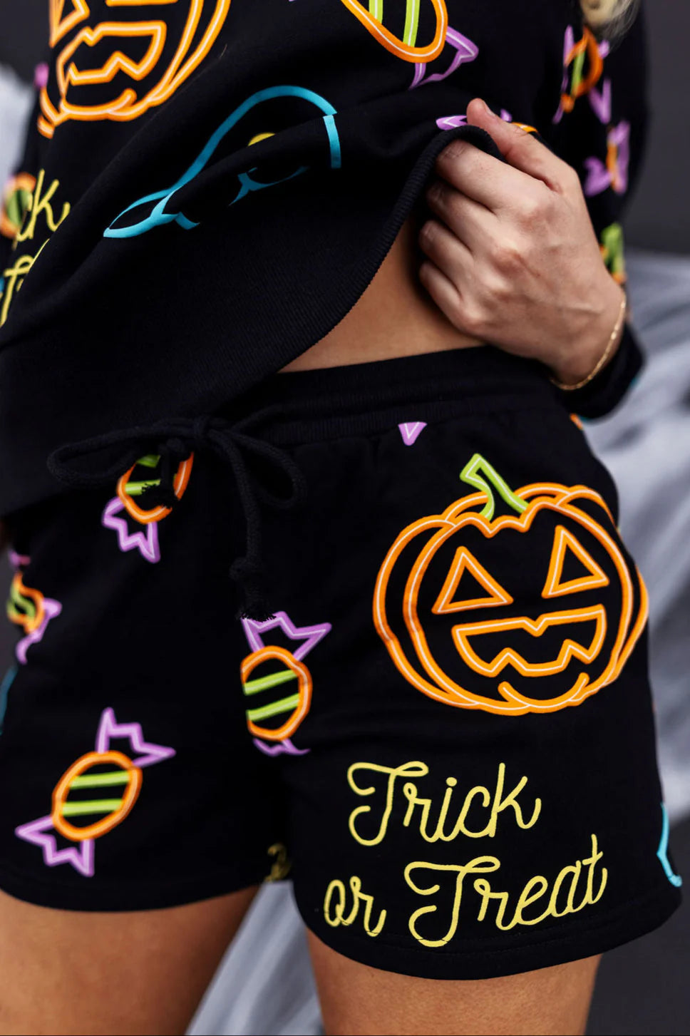 BC- Neon Lights Trick or Treat Shorts