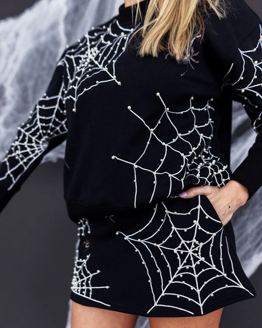 BC- Pearl Spider Webs Sweatshirt