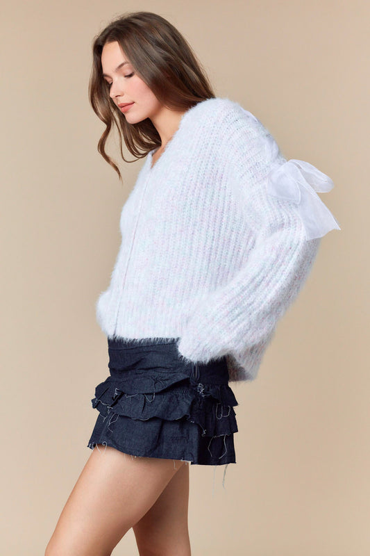 Organza Bow Cardigan