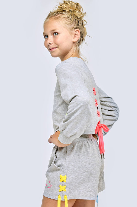 Girls Smiley Sweat Set