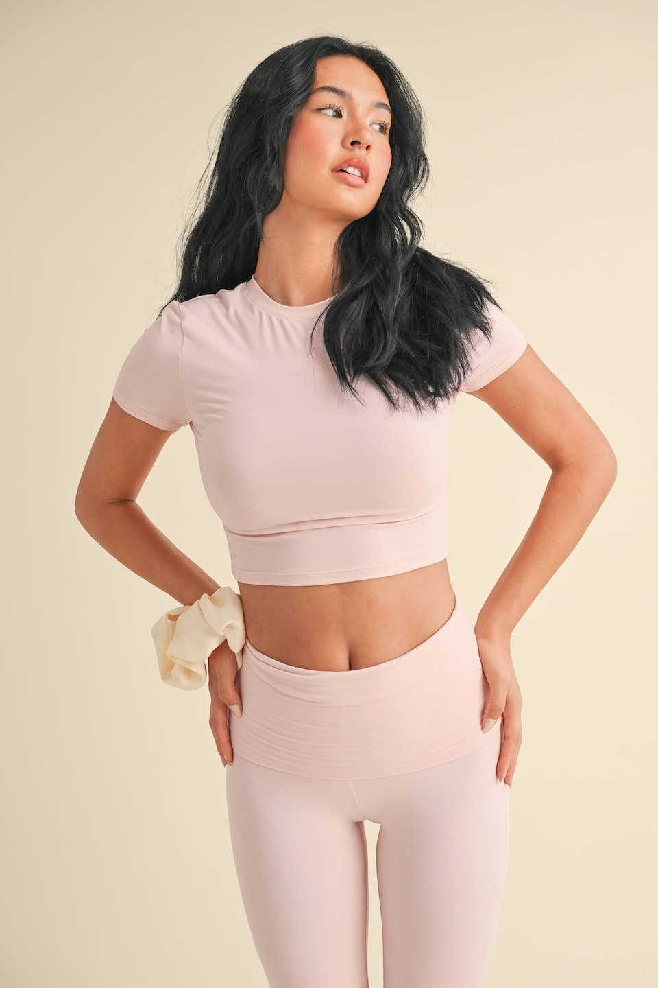 Soft Knit Jersey Crewneck Tee- Pink
