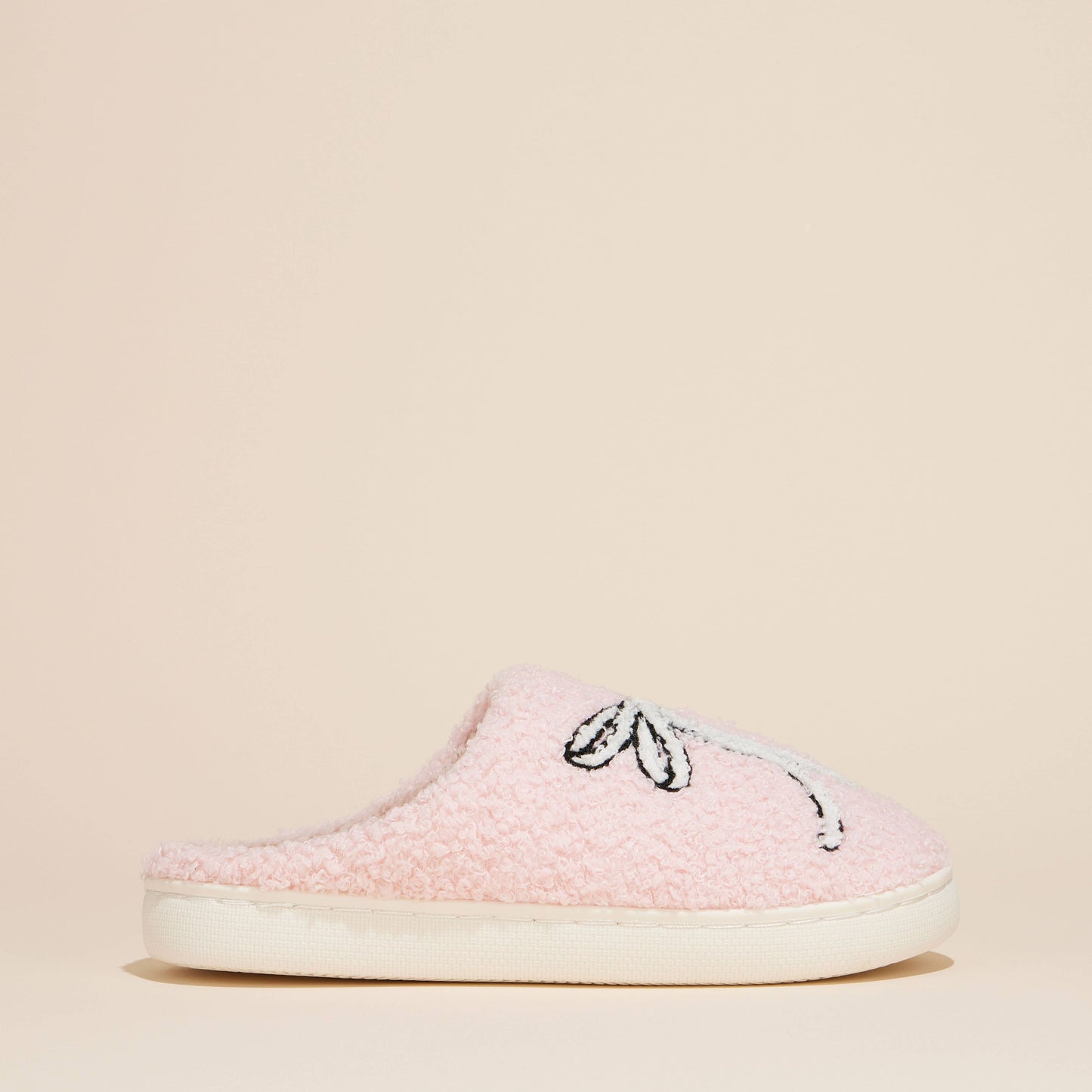 Bow Fuzzy Fleece Soft Slipper