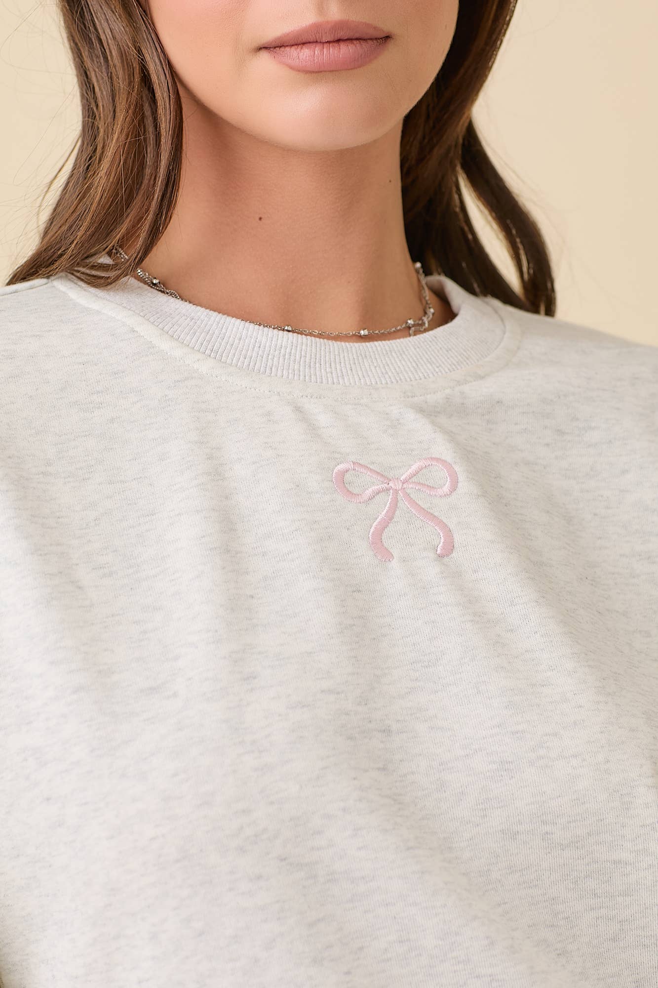 Embroidered Bow Lounge Set