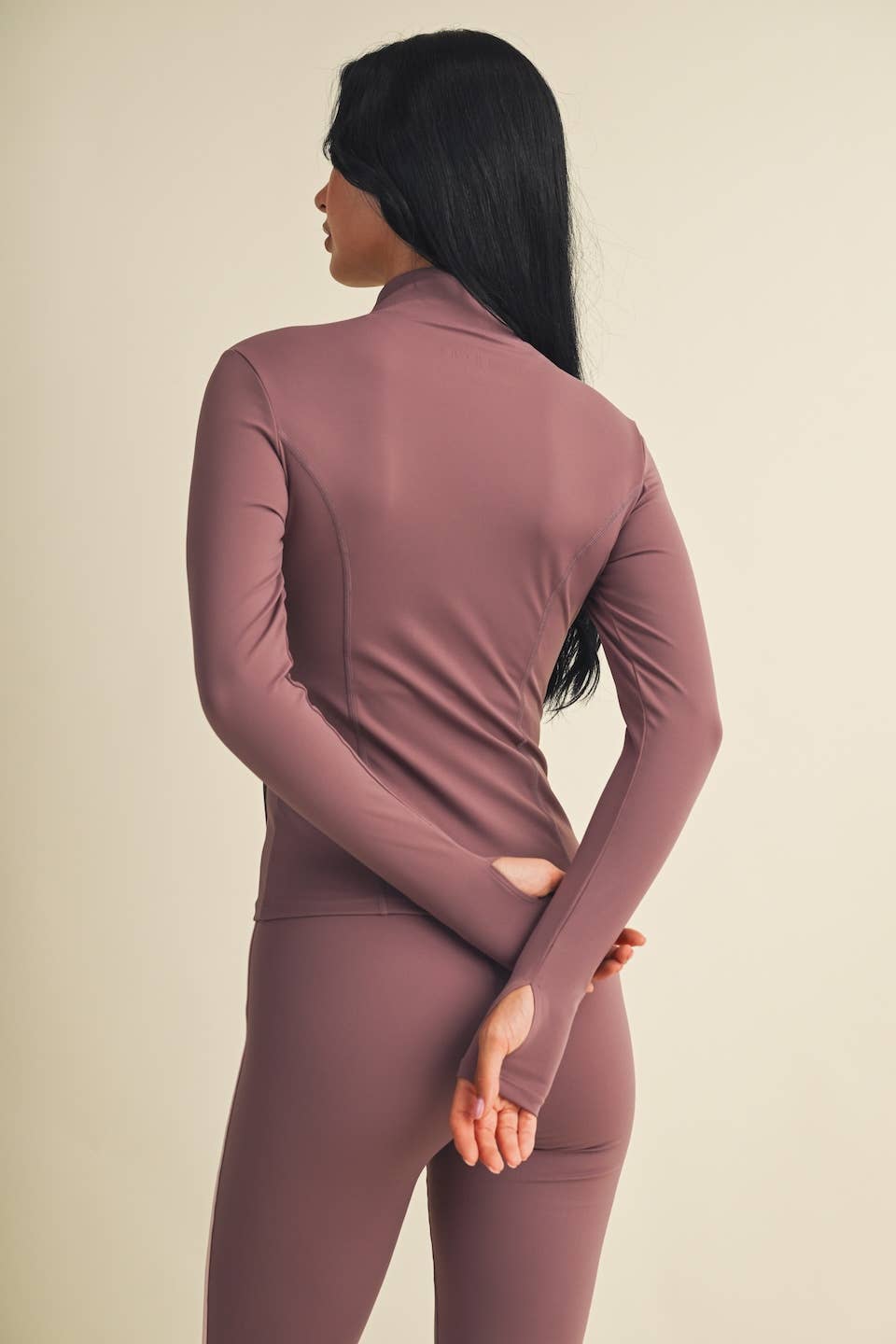 Performance Fitted Full Zip Jacket- Mauve