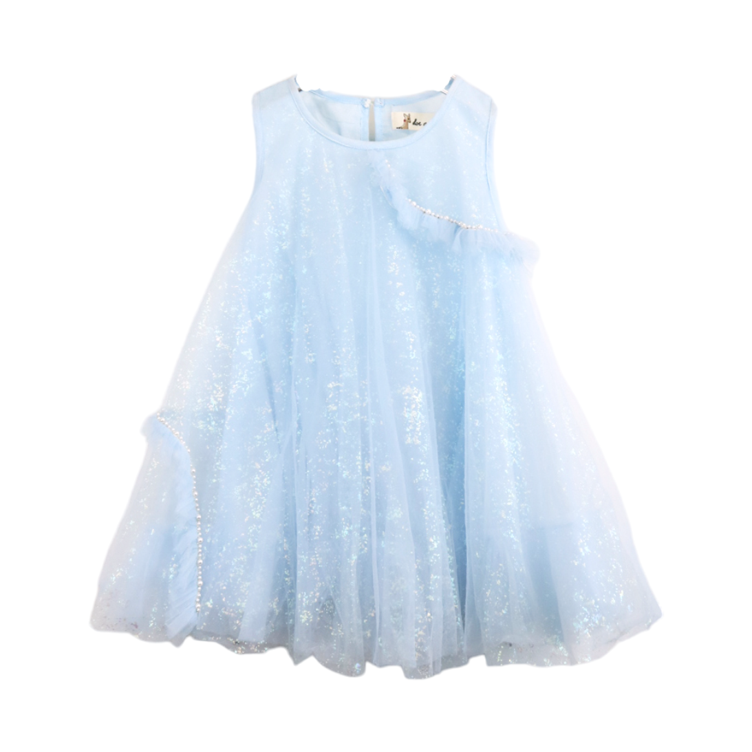 Girls Iridescent Print Sheer Dress