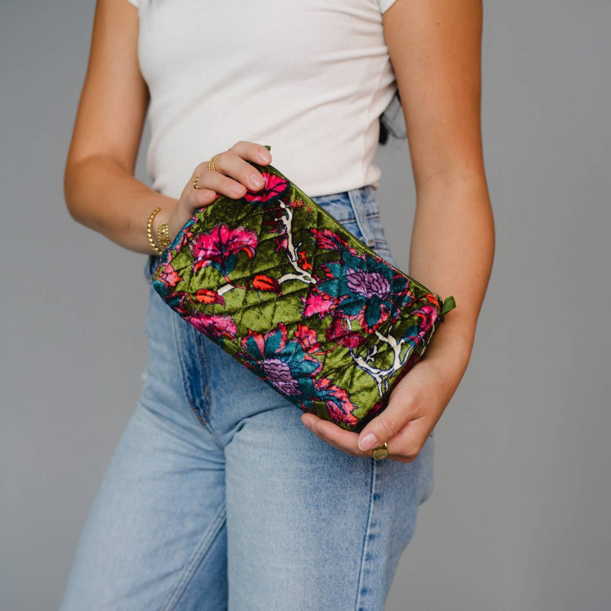 Multicolored Floral Travel Pouch