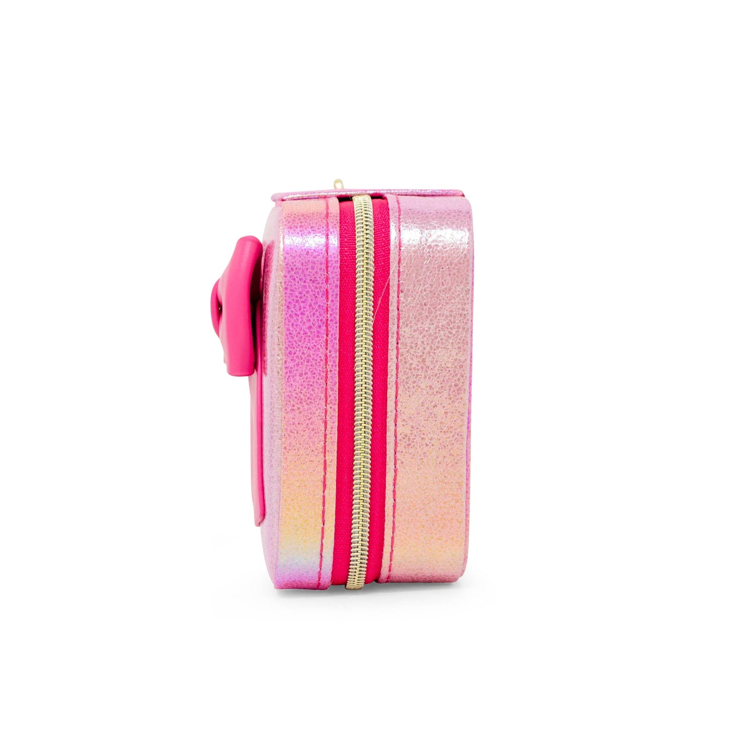 Girls Shiny Bow Jewelry Box: Hot Pink