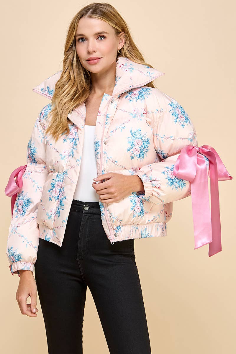 Floral Puffer- Pink