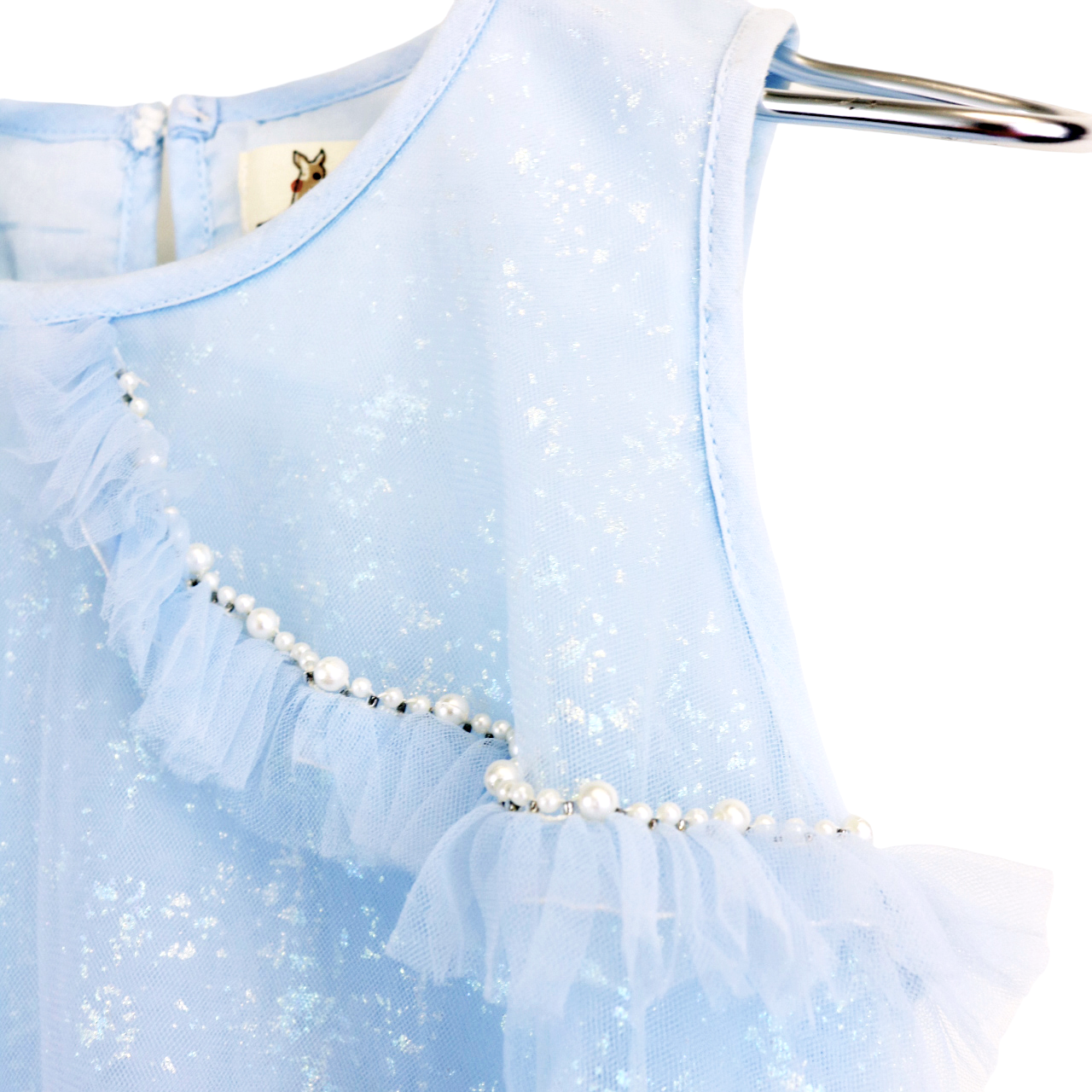Girls Iridescent Print Sheer Dress