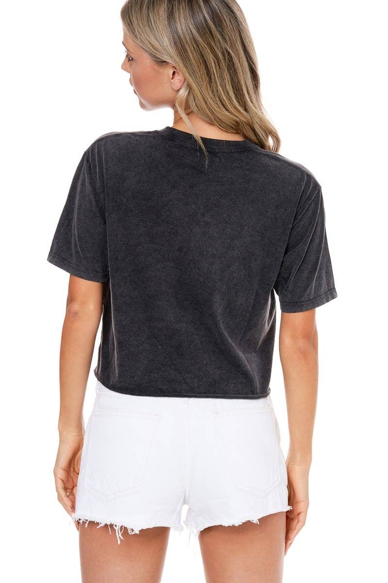 Champagne Diet Washed Crop Tee