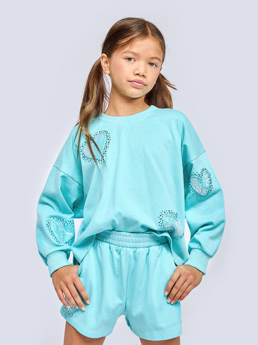 Girls Rhinestone Heart Set