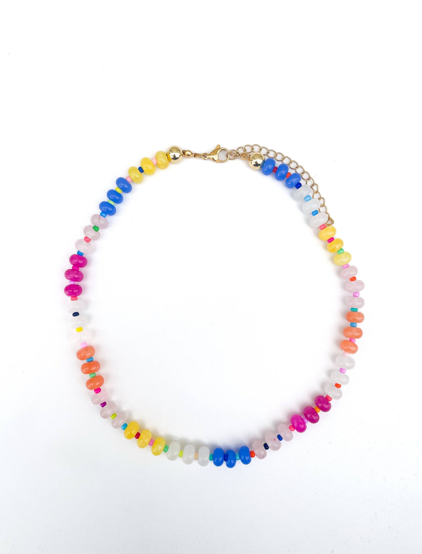 Jessica Rainbow Gemstone Bead Necklace