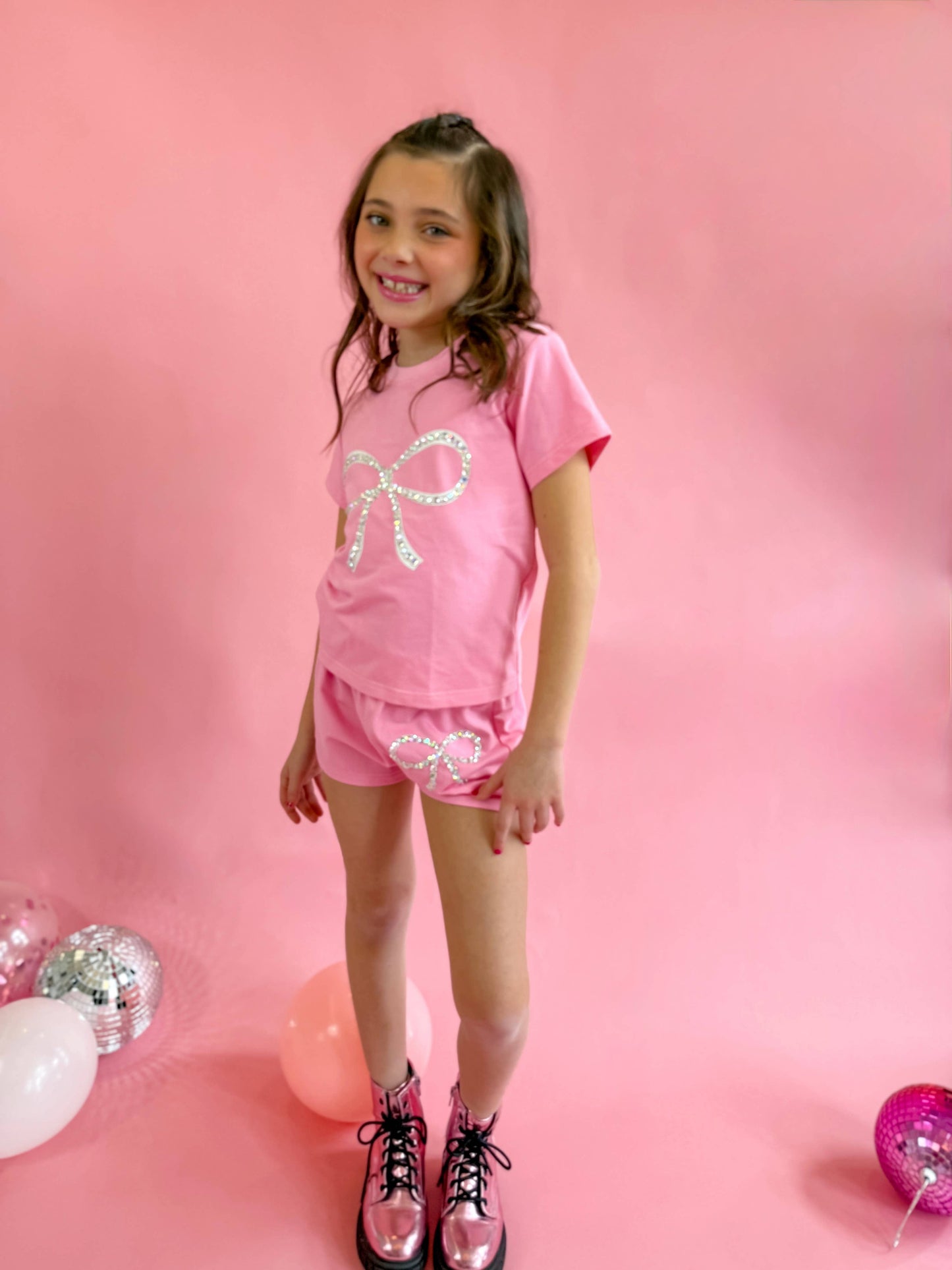 Girls Crystal Bow Set