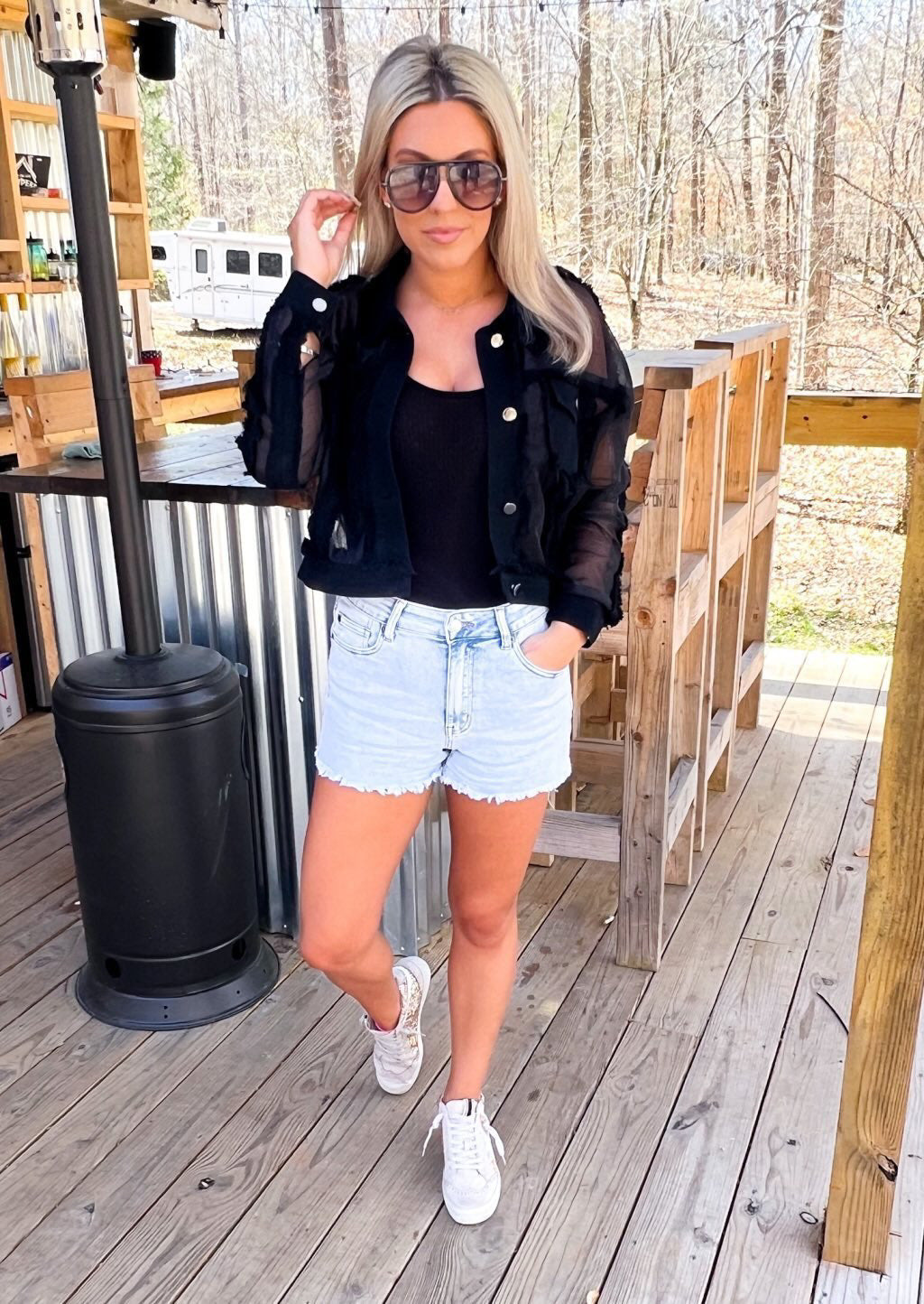 Mesh jacket outlet outfit