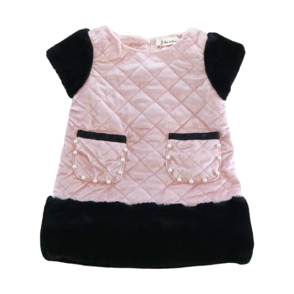 Lillian Quilted Fur Dress
