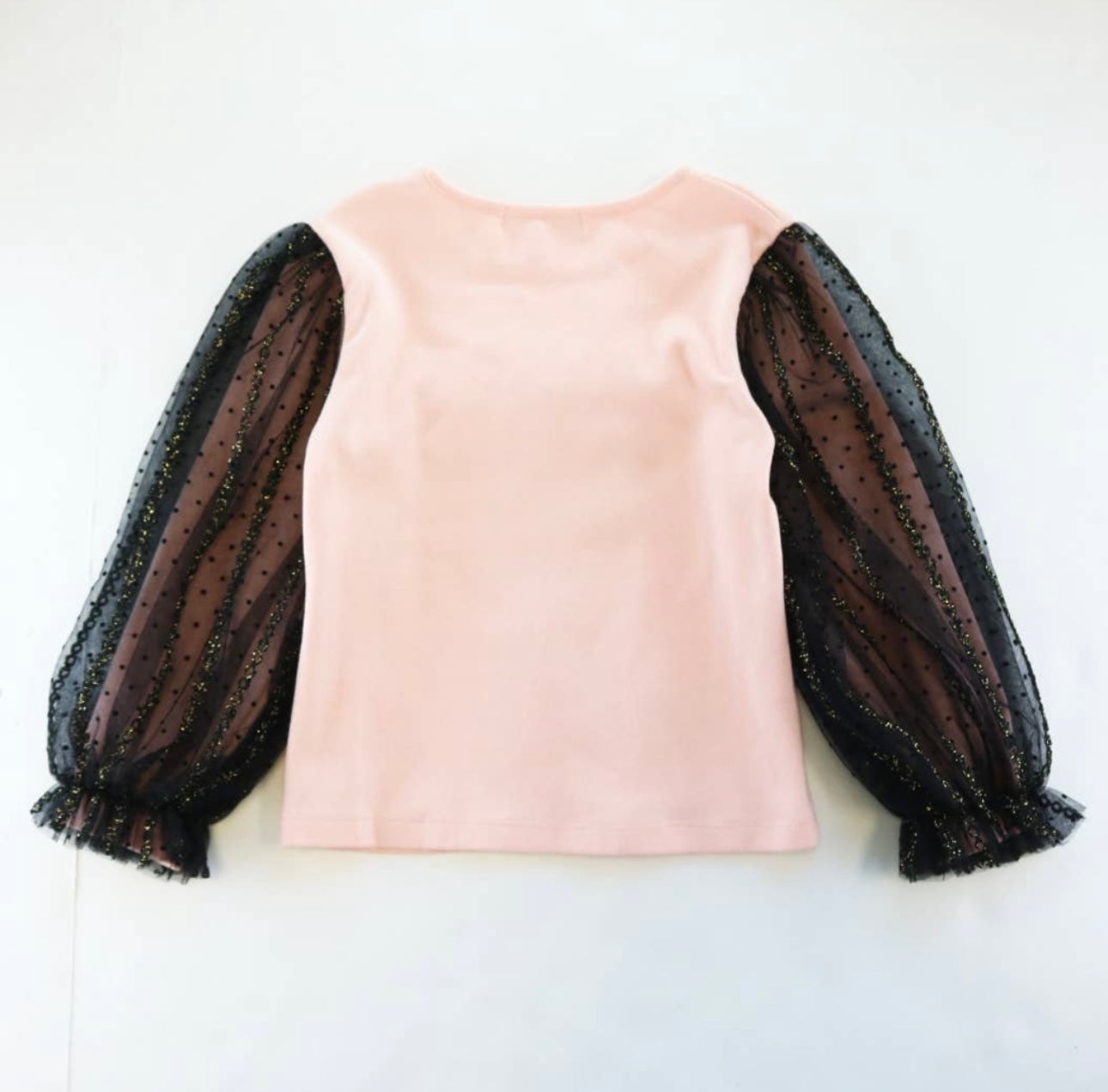 Bella Mesh Bow & Sleeve Top