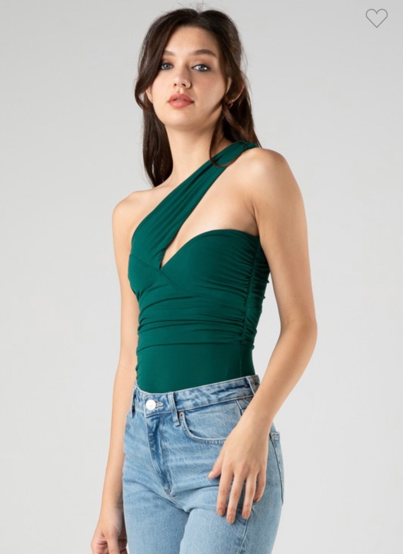 Theresa Emerald One Shoulder Bodysuit