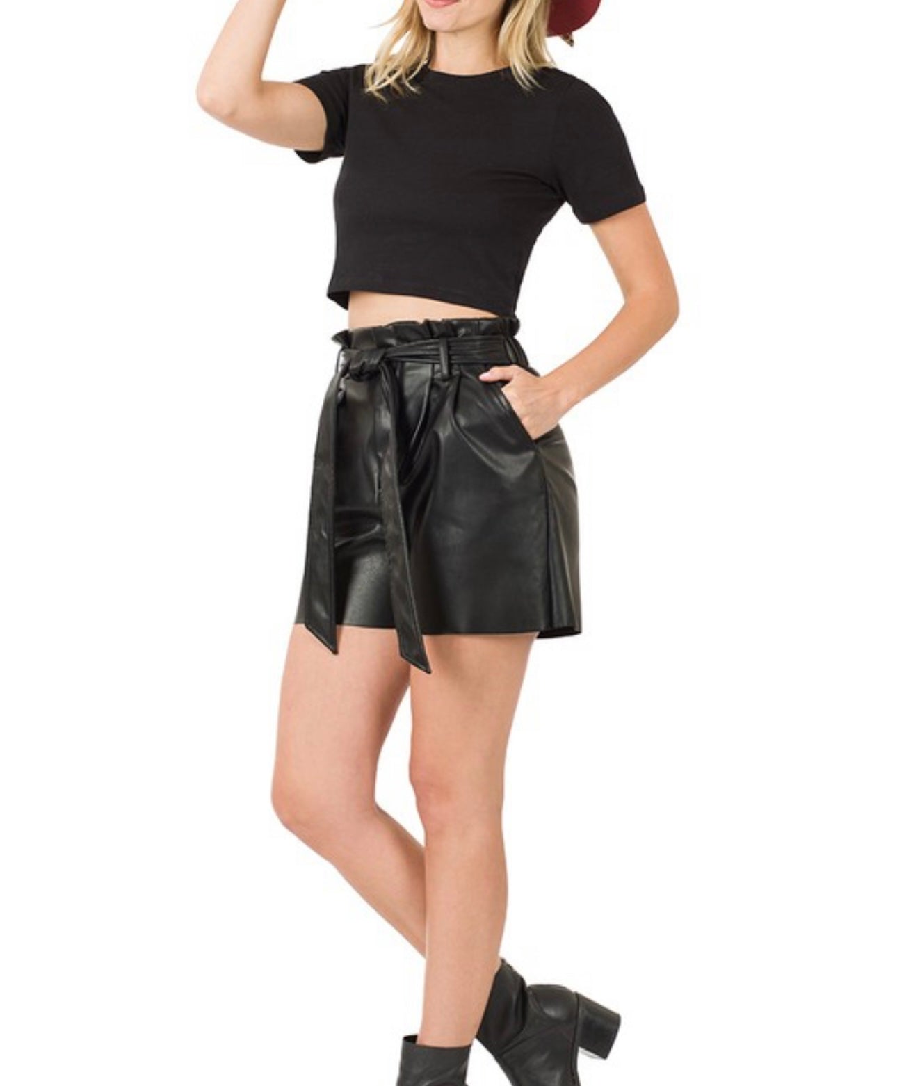 Vegan Leather Shorts