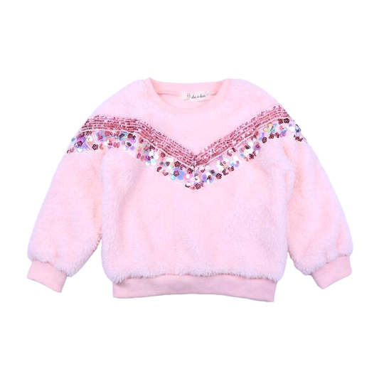 Lola Sequin Furry Sweatshirt