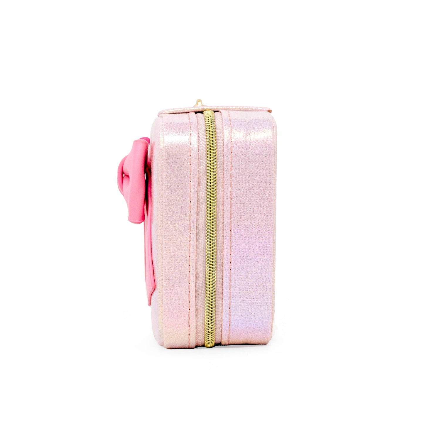 Girls Shiny Bow Jewelry Box: Pink