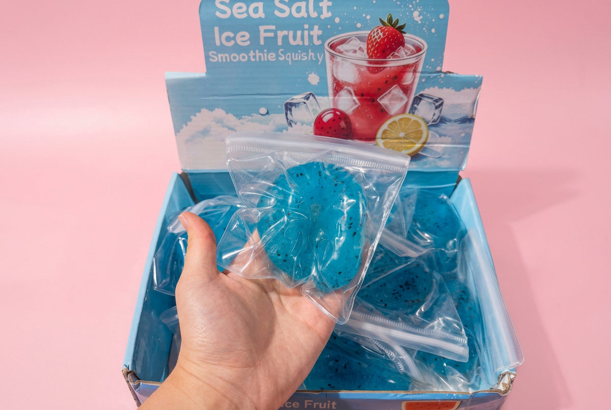 Blue Raspberry Icy Slushy Ball Squishy
