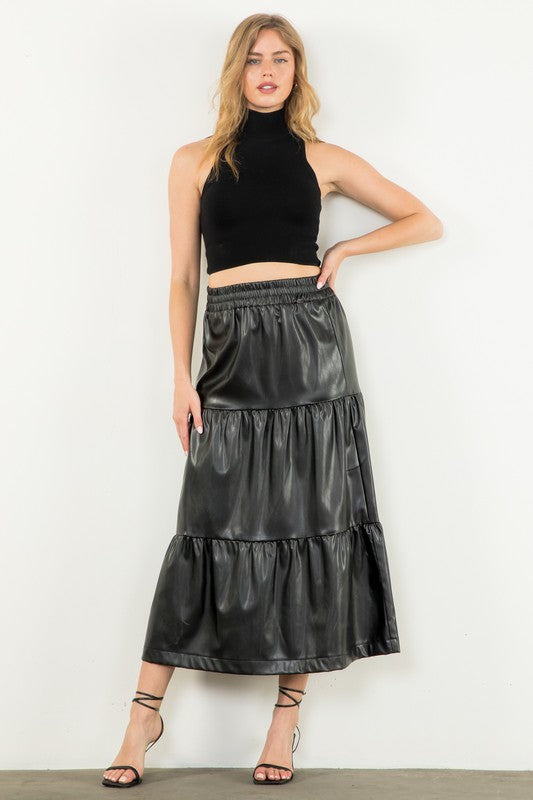 Vicki Leather Maxi Skirt