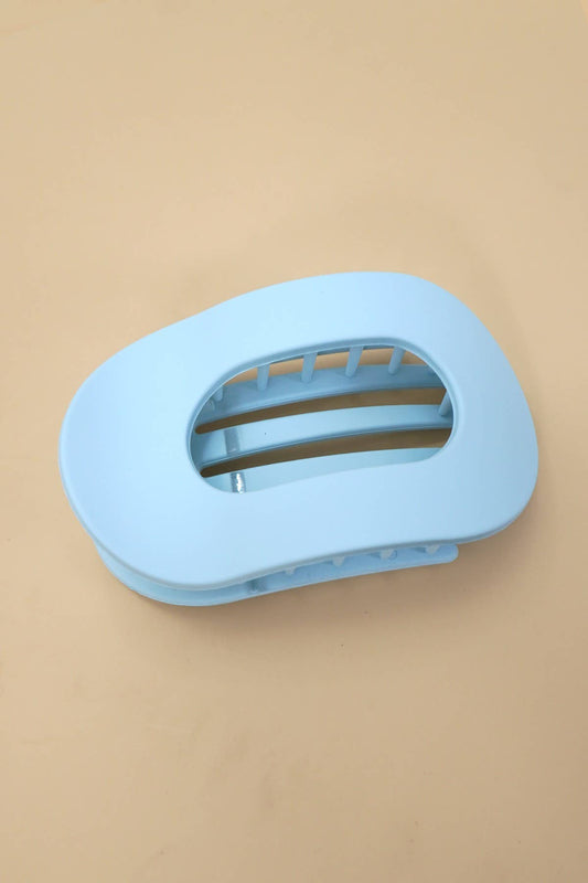 Jumbo Lay Flat Oval Hair Claw Clips: AIRY BLUE