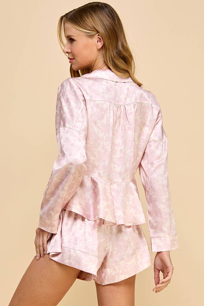 Maxine Satin Floral Pajamas