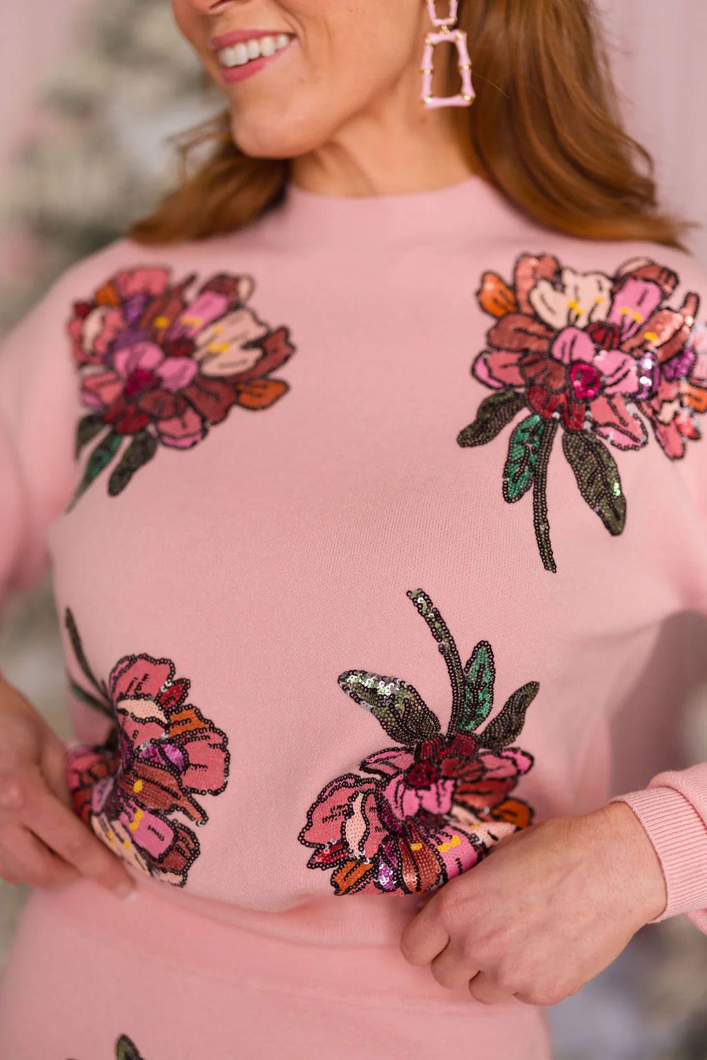 BC- Blushing Pink Floral Sweater