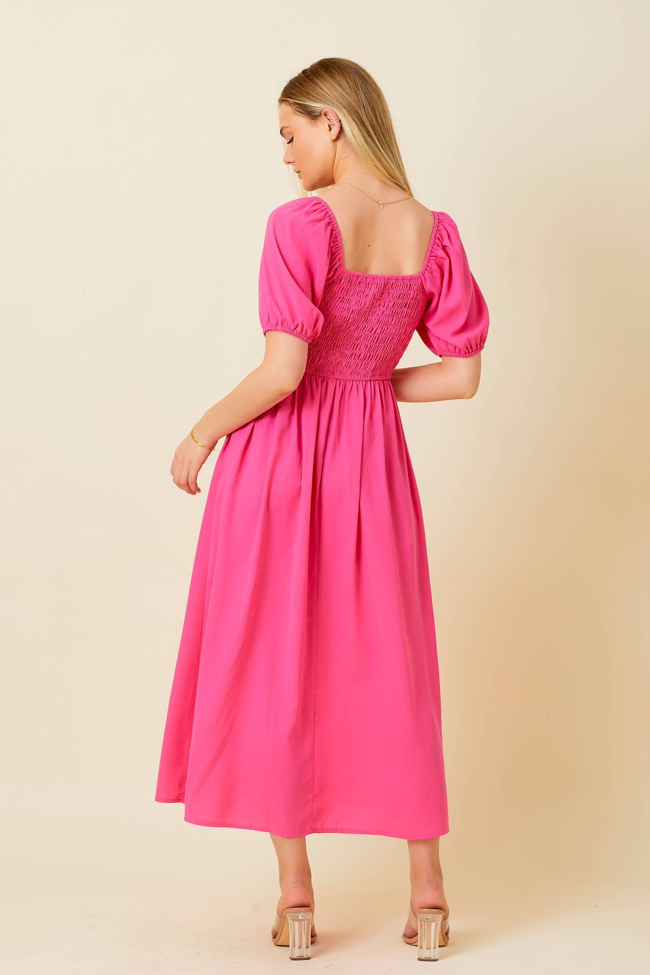 Chrissy Hot Pink Midi Dress