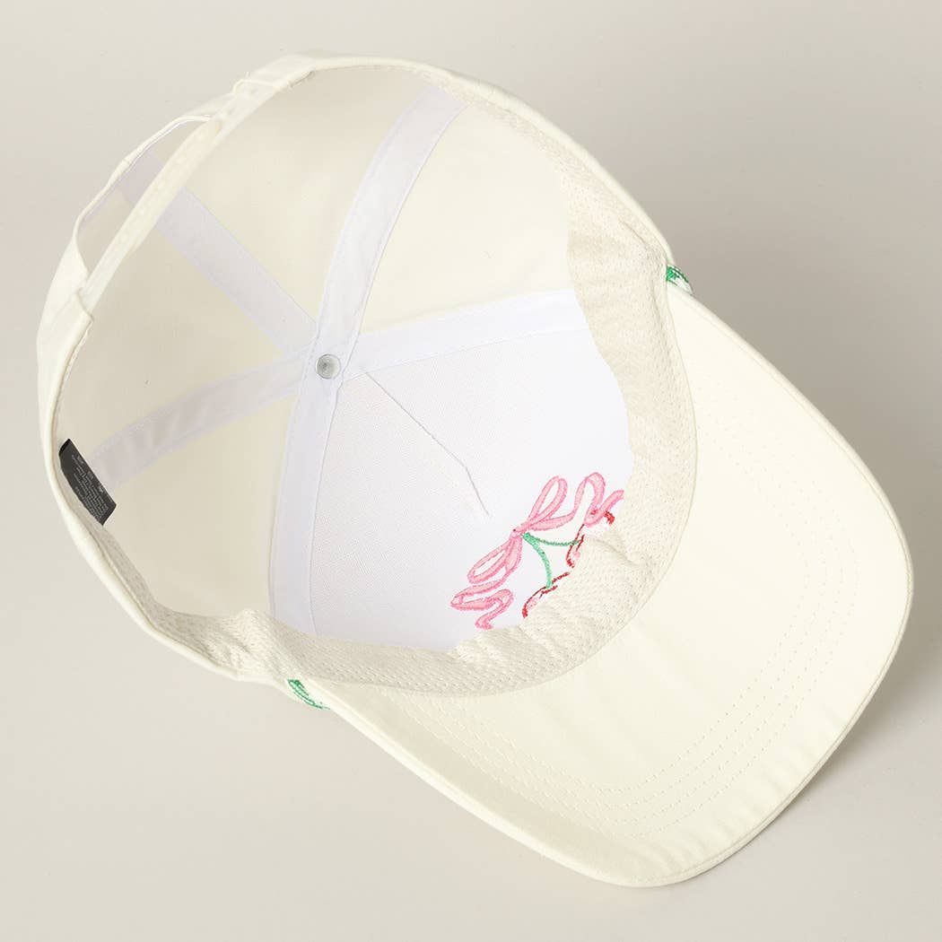 Cherry Ribbon Trucker Hat: Green