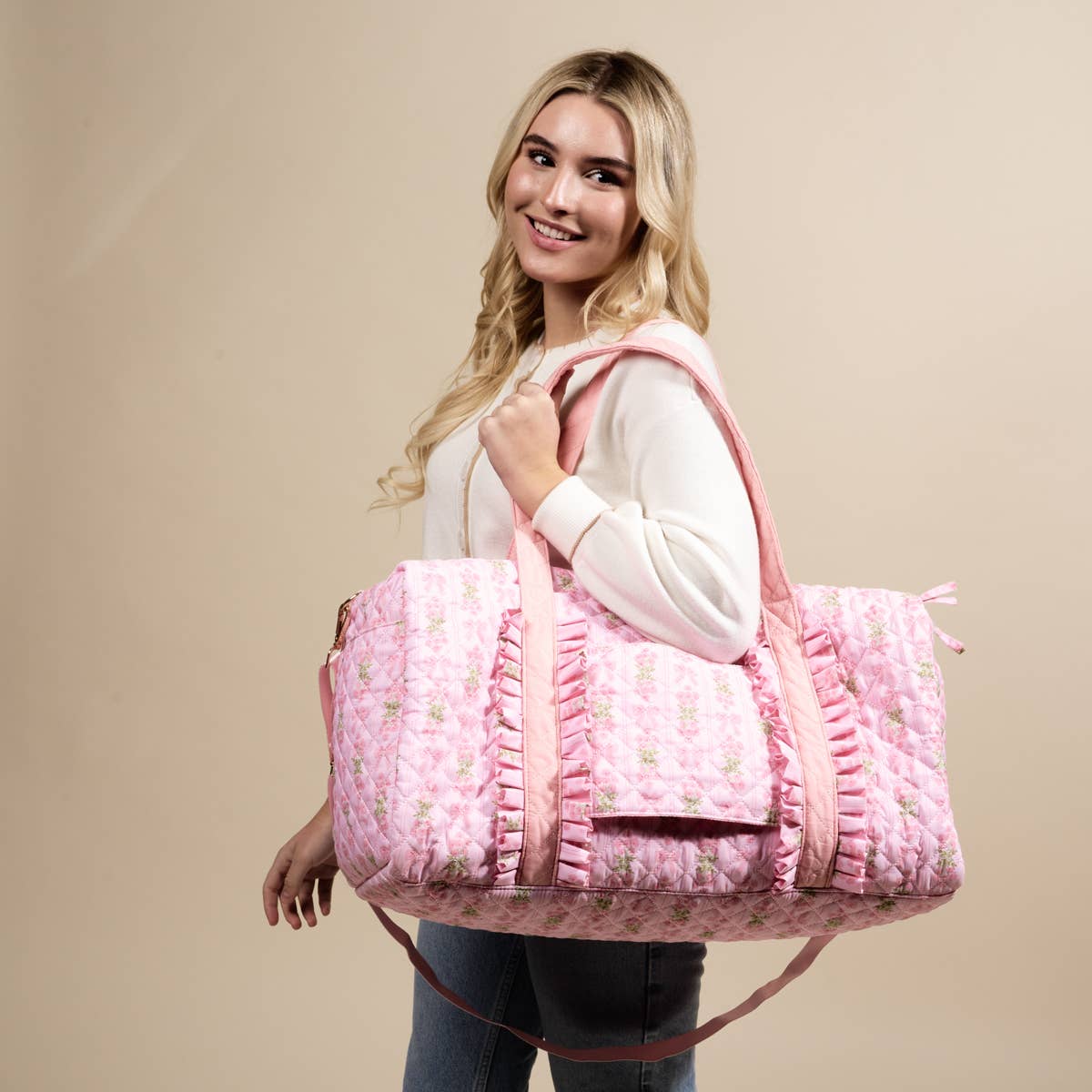 On-the-Go Quilted Weekender Bag–Oh So Fancy Pink
