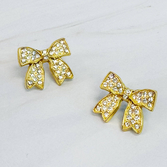 Shine Sparkle Bow Stud Earrings