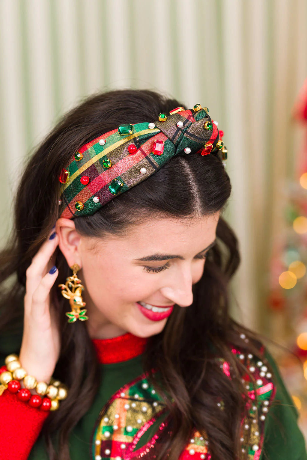 BC- Classic Christmas Shimmer Plaid Headband