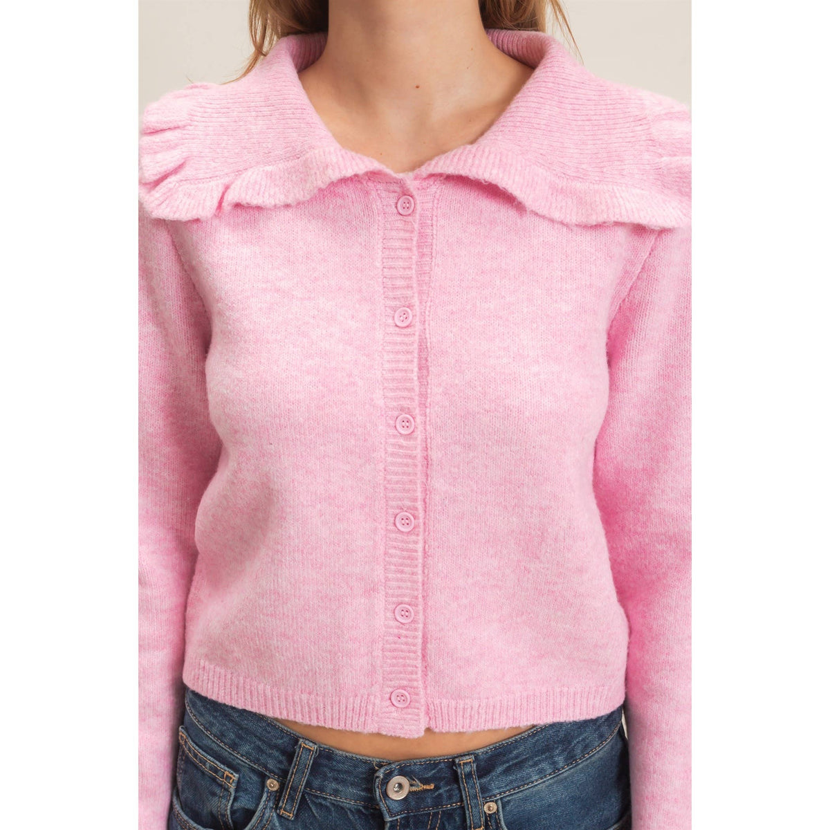 Eliza Ruffled Collar Cardigan