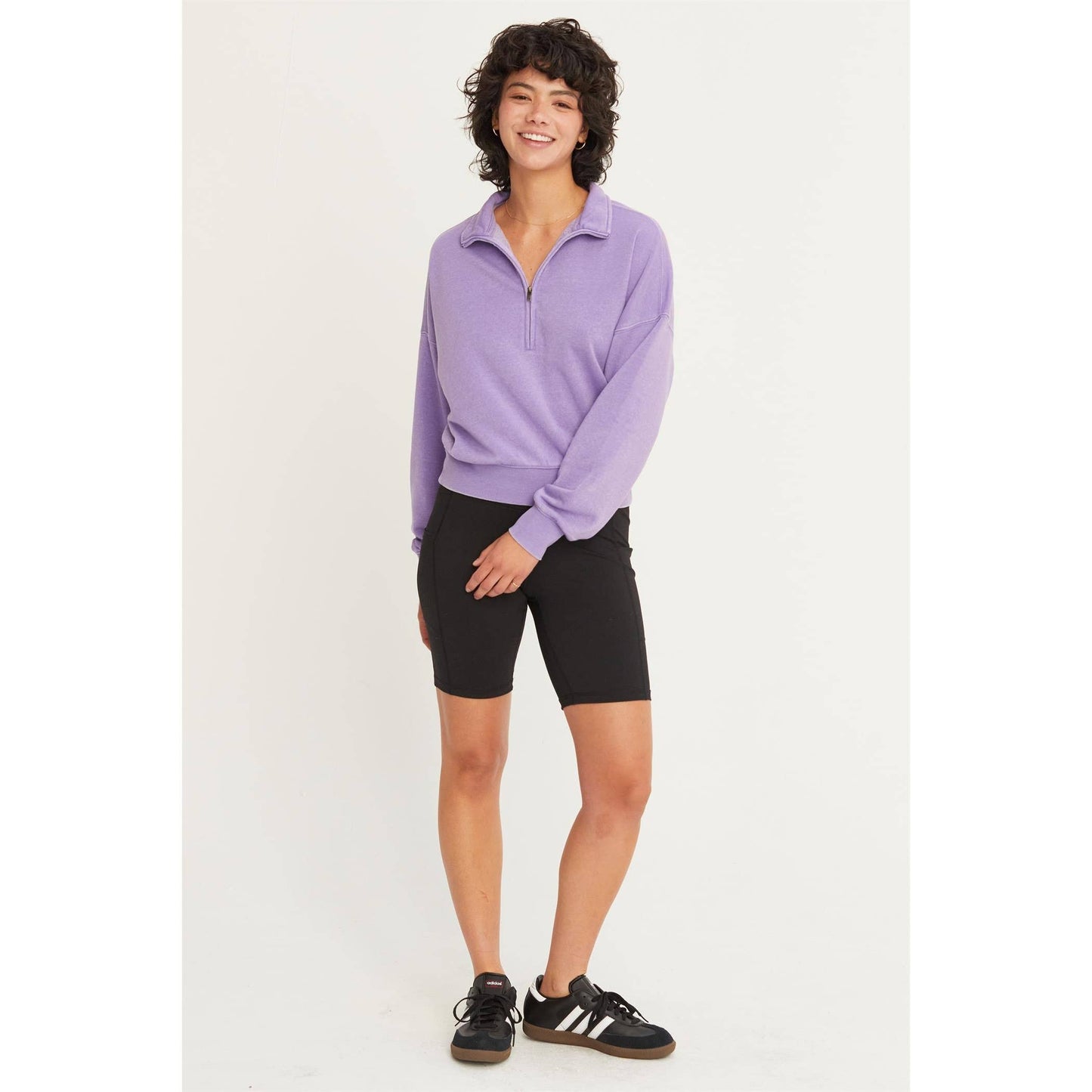 Kate Half-Zip Sweatshirt- Lavender