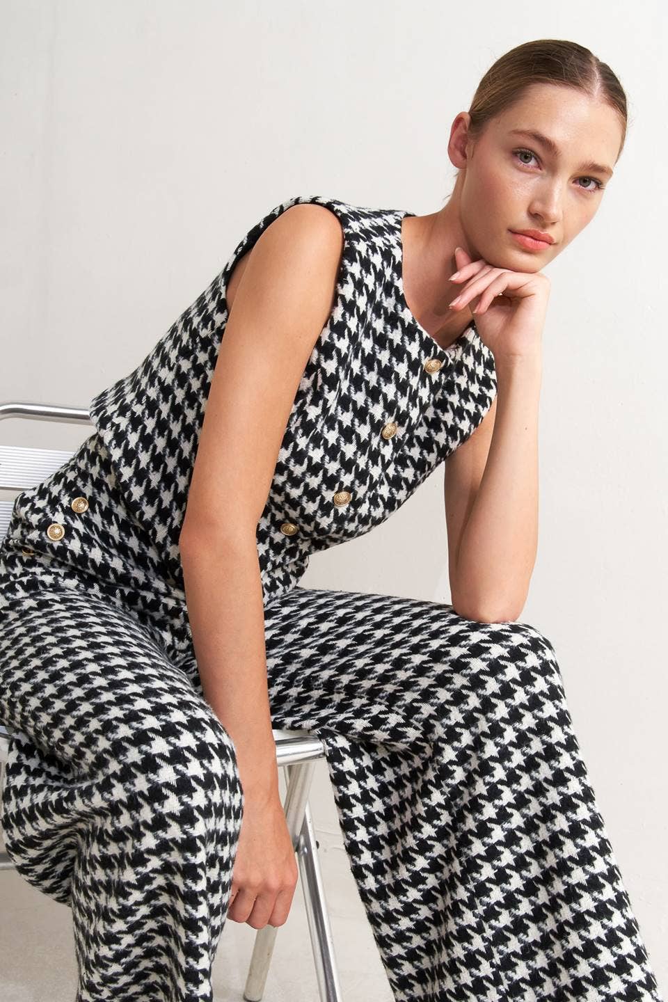 Clarissa Houndstooth Vest
