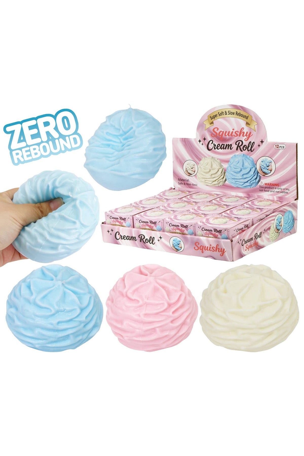 Cream Roll Coconut Oil Jelly Zero Rebound TPR Squishy: ASSORTED / ONE SIZE