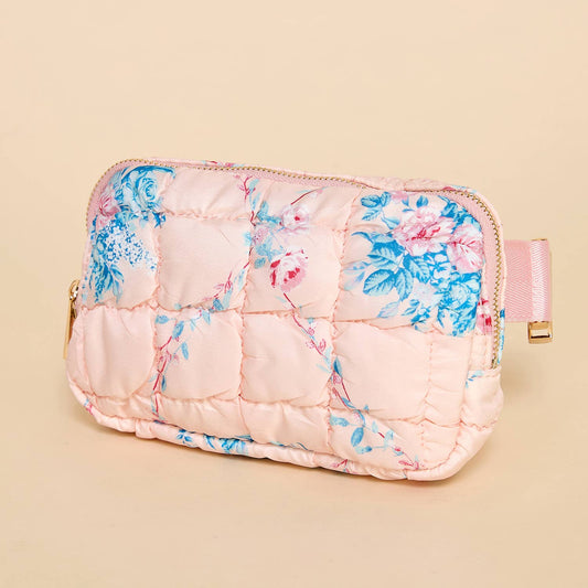 Floral Fanny Quilted Pack- Pink