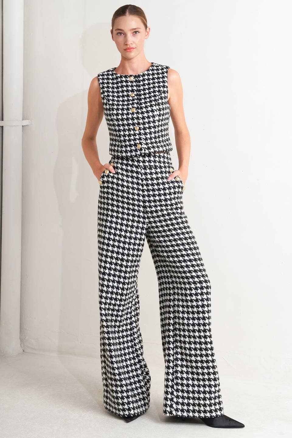 Clarissa Houndstooth Vest