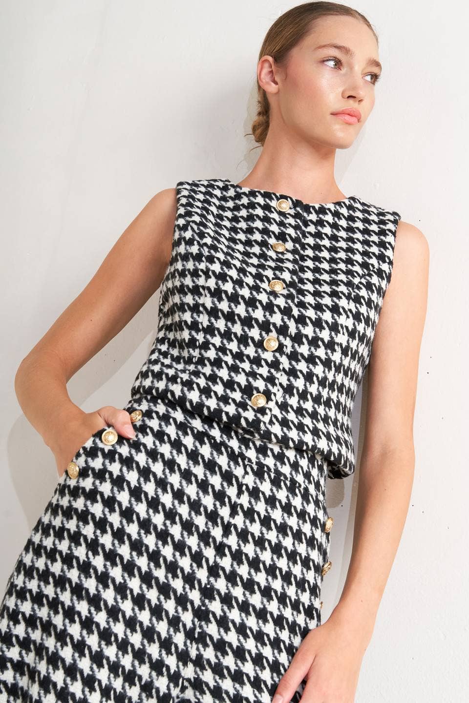 Clarissa Houndstooth Vest