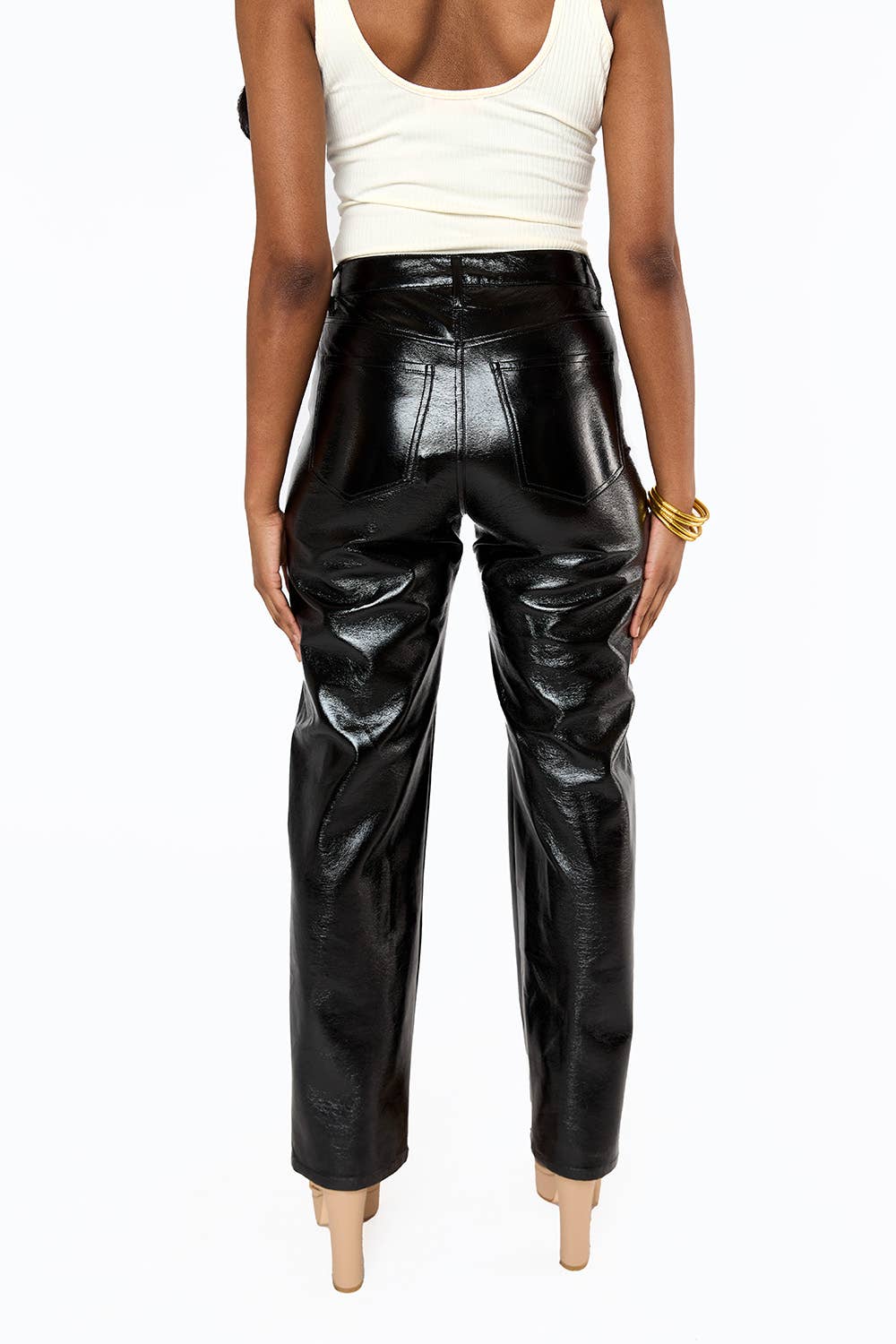 Yara Black Vegan Leather Pant