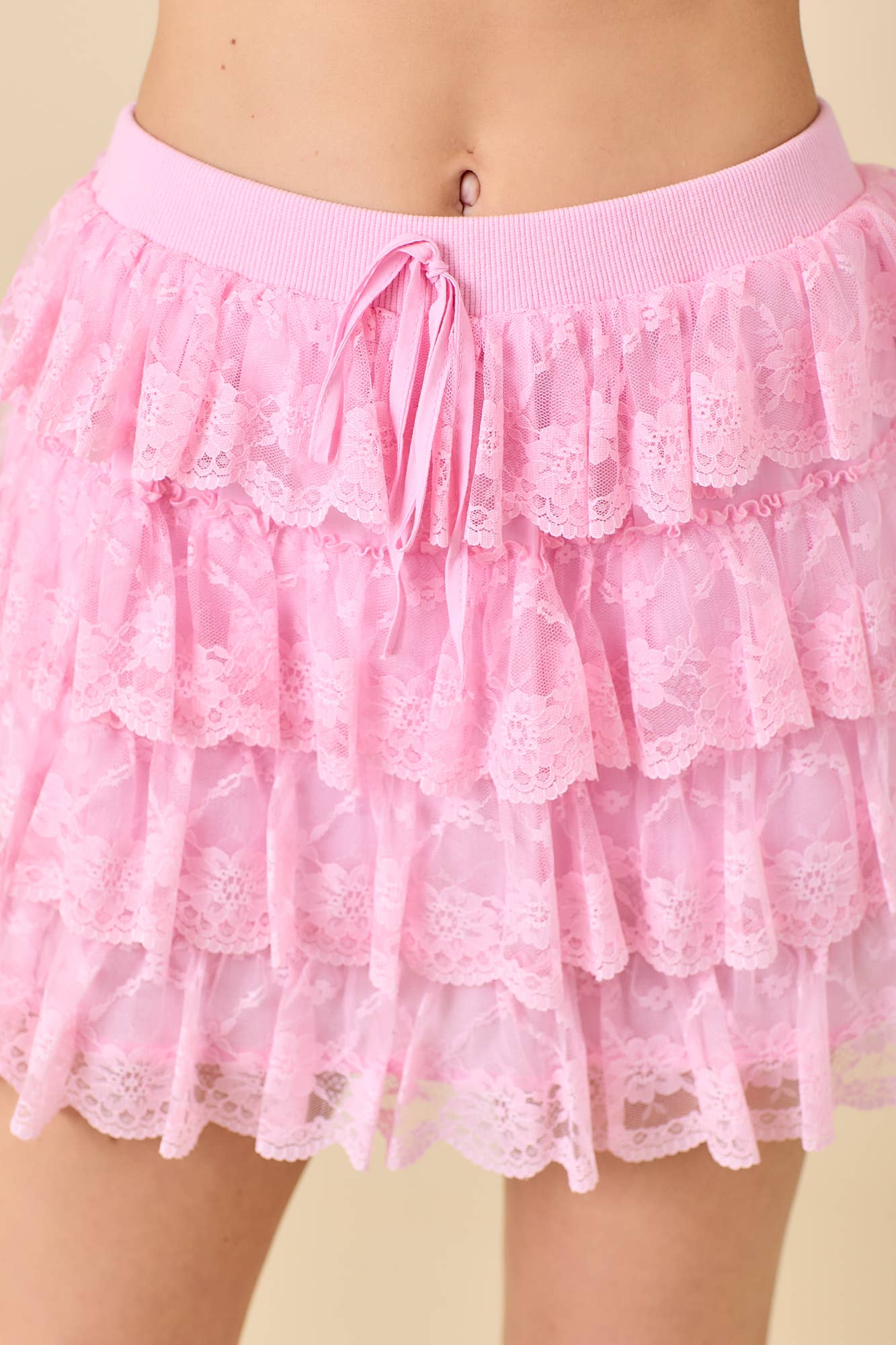 Lace Scallop Ruffle Skort