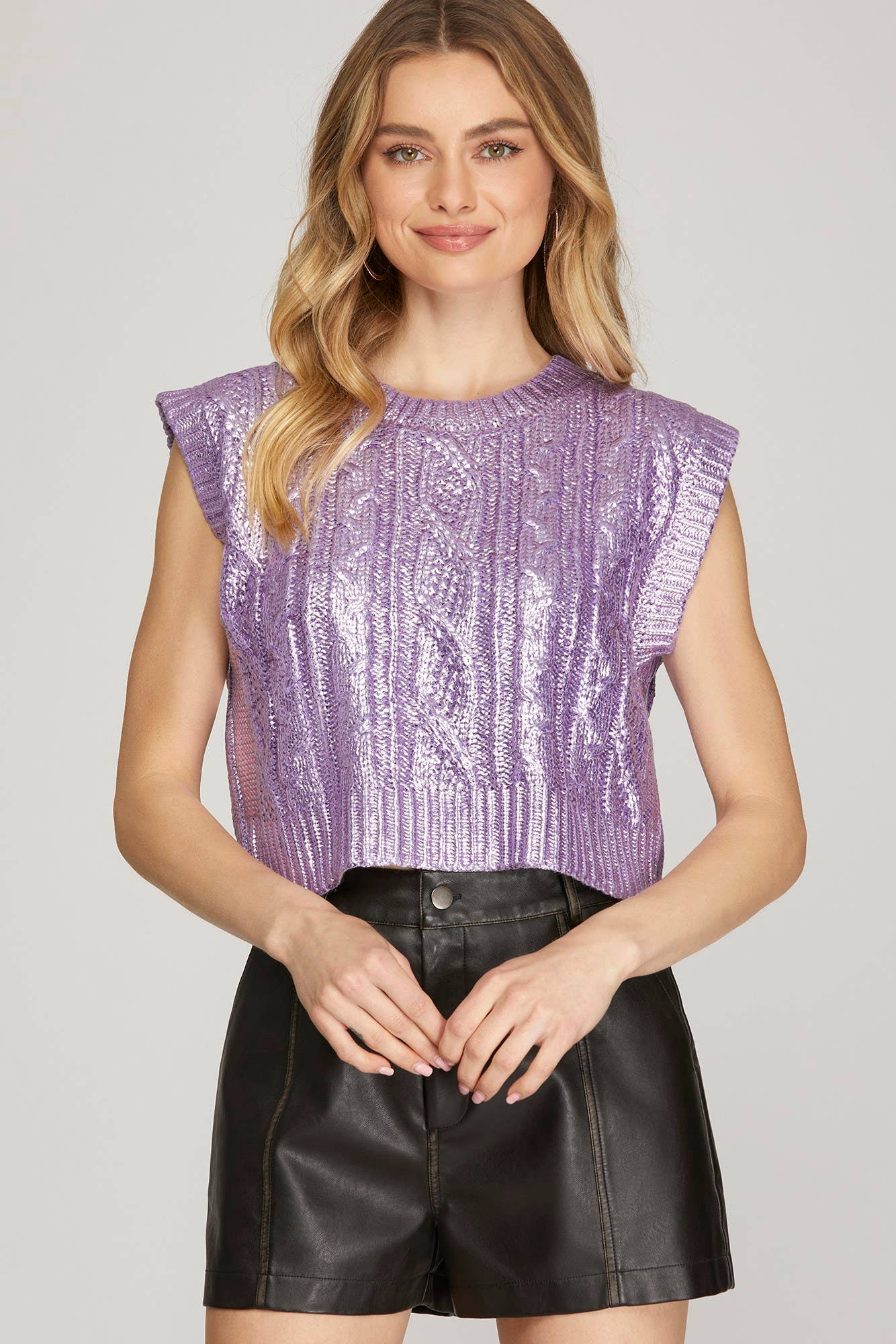 Lilac Coated Sweater Vest