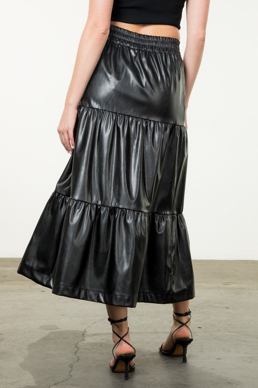 Vicki Leather Maxi Skirt