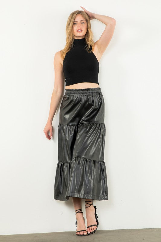 Vicki Leather Maxi Skirt