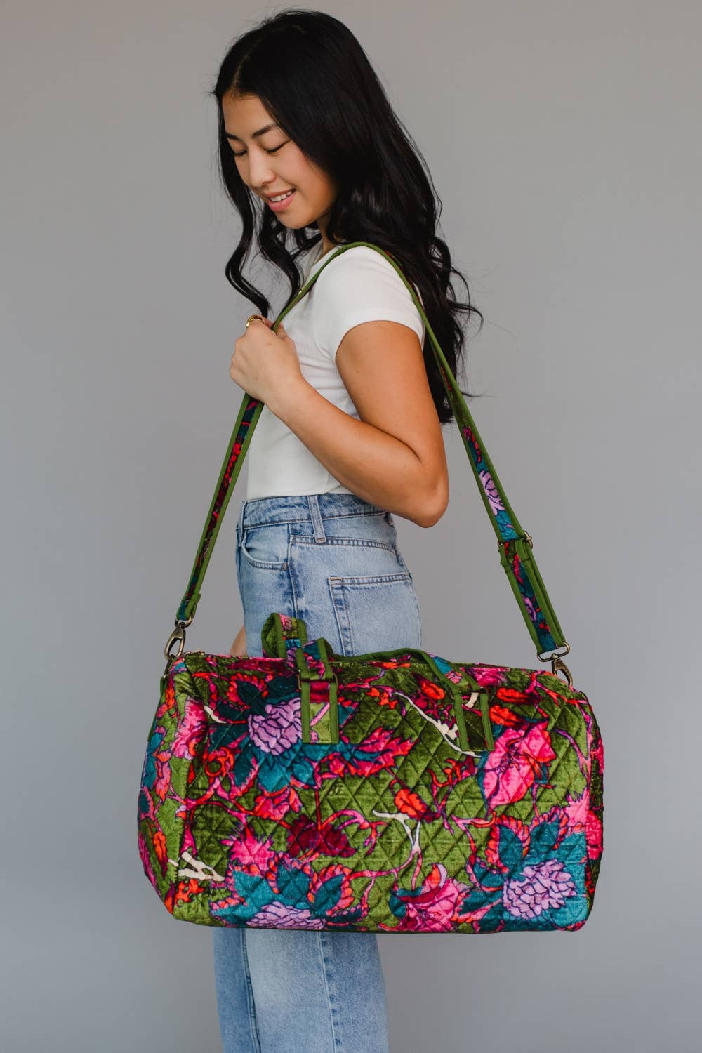 Multicolored Floral Duffel
